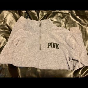 Pink Half Zip Pullover Gray/Black Size XS